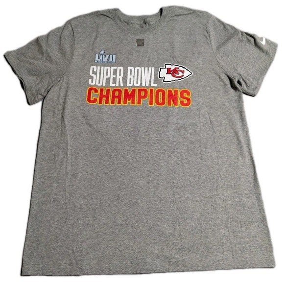 Nike Other - Nike Kansas City Chiefs Super Bowl LVIII Champions T Shirt Gray Mens Large NWT